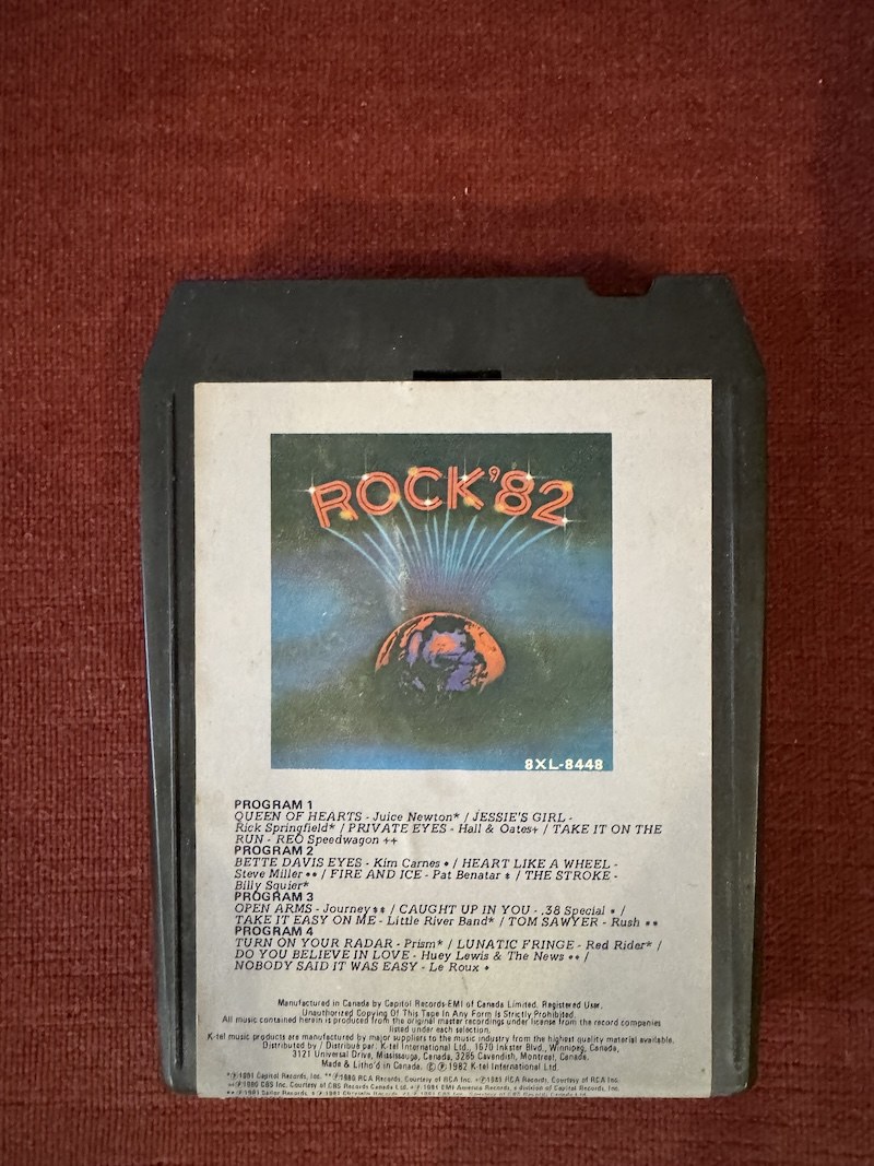 🎵 K-TEL – Rock '82 (1982) - Vintage 8-Track Tape 